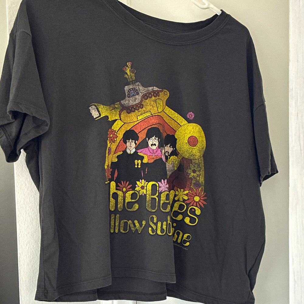 Old Navy The Beatles Yellow Submarine Graphic T-Shirt XL Black Crew Neck